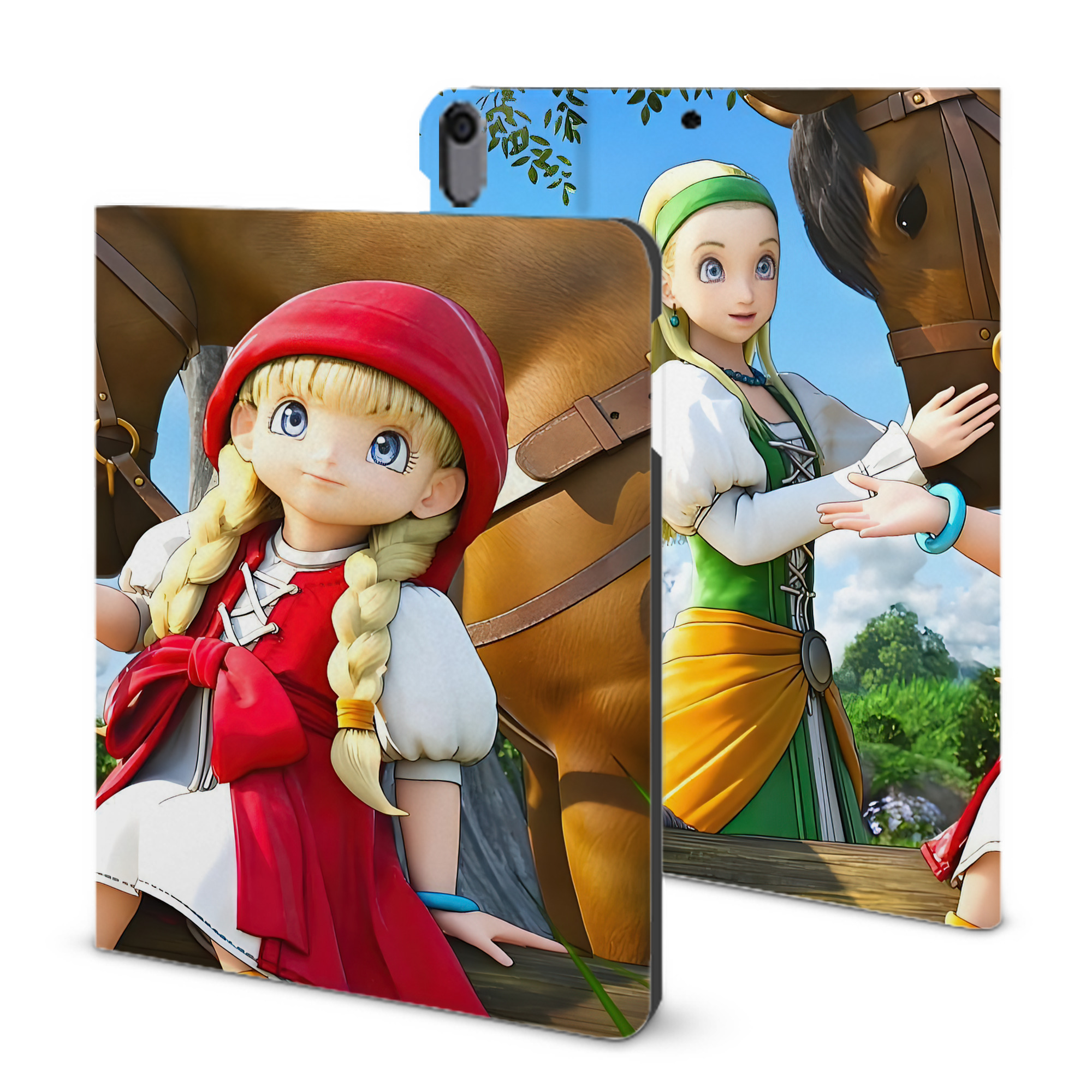 （画像用） ドラゴンクエスト Doragon Kuesuto Dragon Quest IPad ケース ブック型 PUレザー TPU 耐衝撃 軽量 薄型 ペン収納なし 全面保護 IPad 各モデル対応